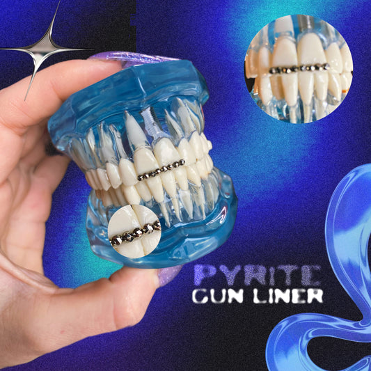 ⛓️ PYRITE GUN LINER - SDOMYGEMS™ Natural Tooth Gems Starter Kit